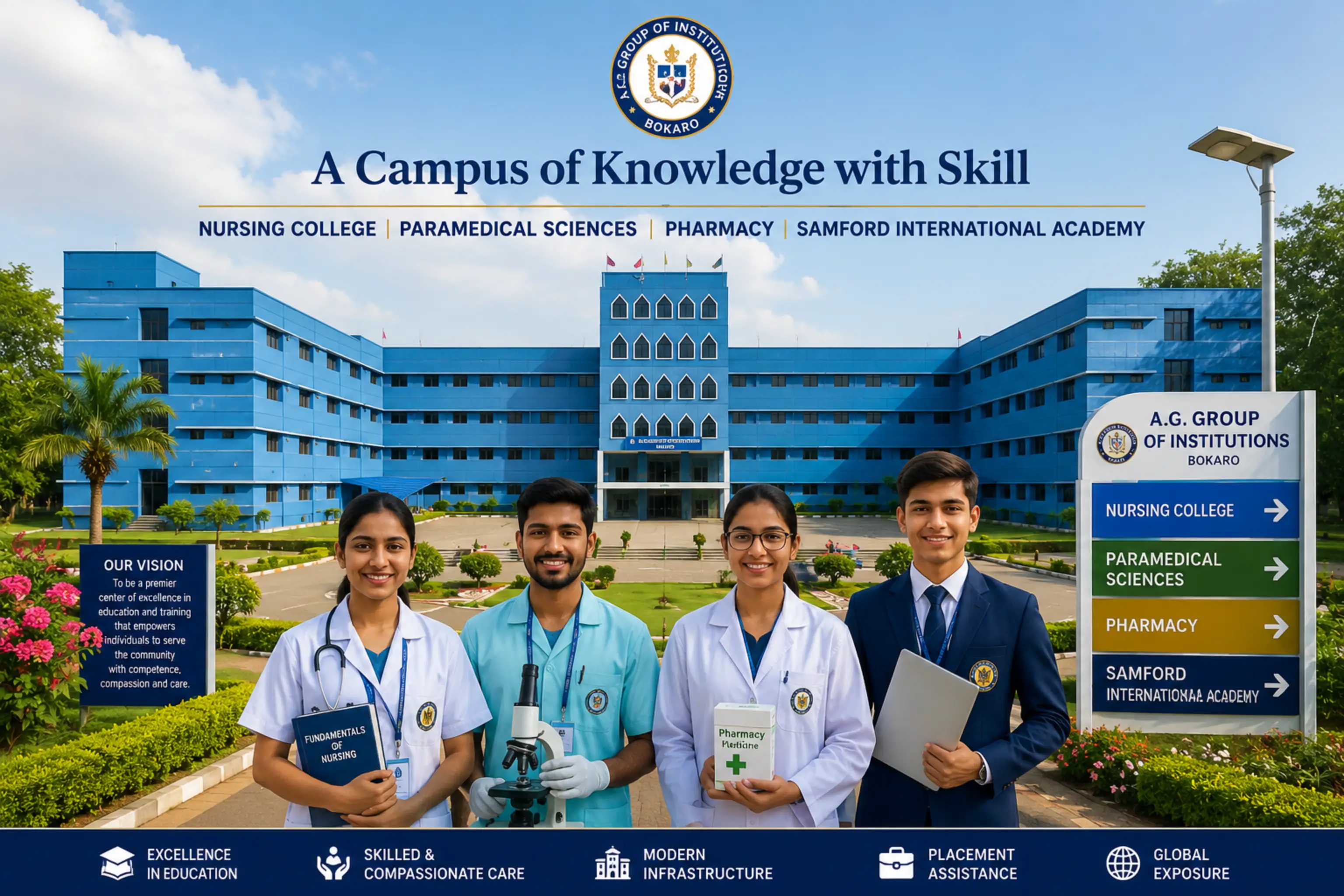 A.G. College of Nursing campus Bokaro — top nursing college in Jharkhand