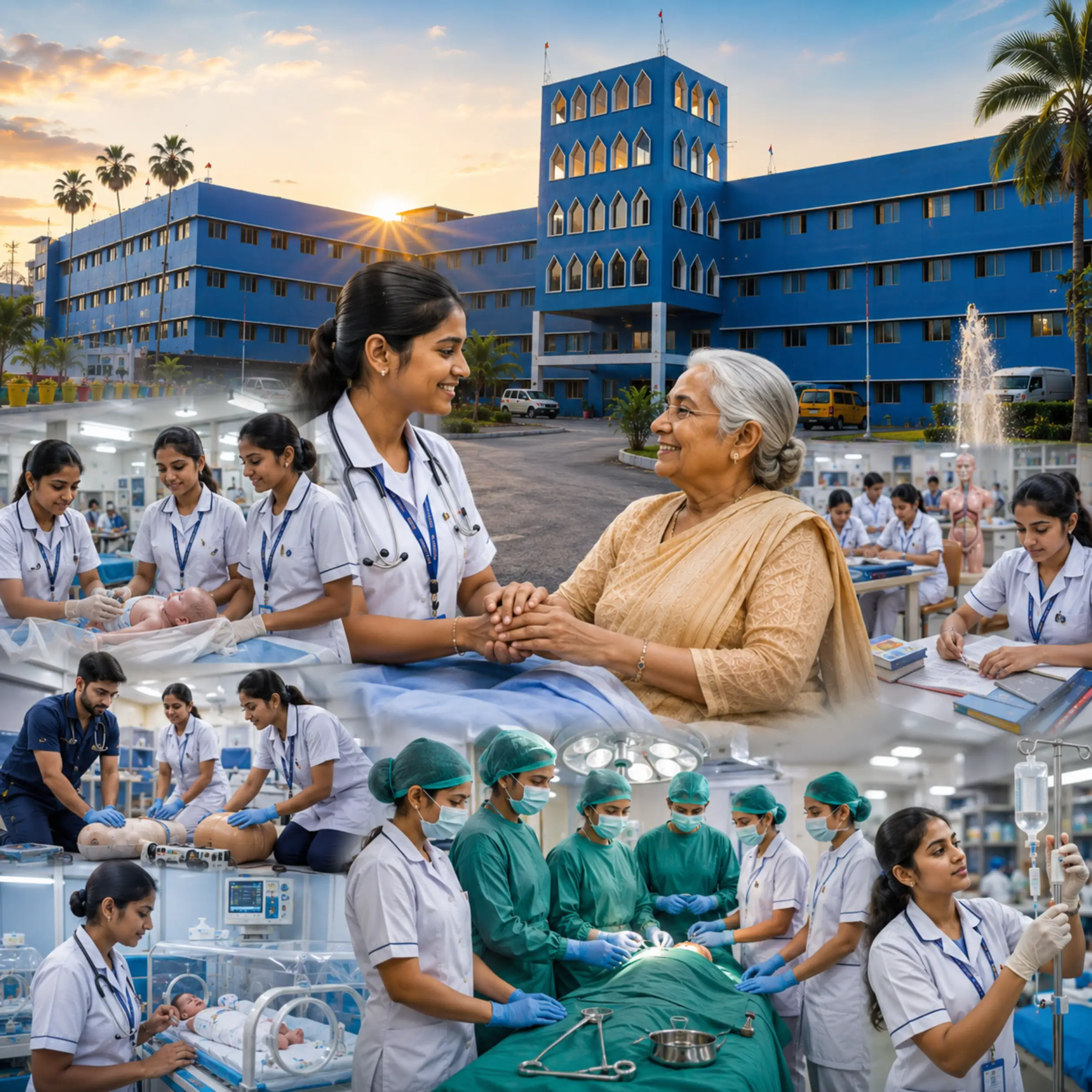 Clinical training at hospital — nursing students of the best nursing college in Jharkhand during ward posting